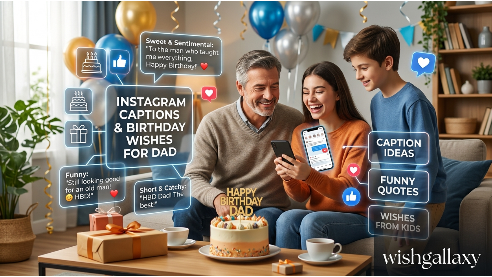 Instagram Captions and Social Media Birthday Wishes for Dad