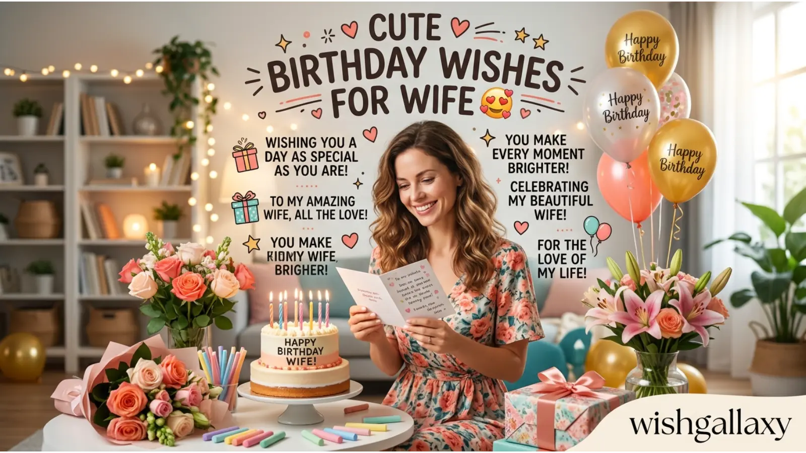 Cute Birthday Wishes for Wife 🥰