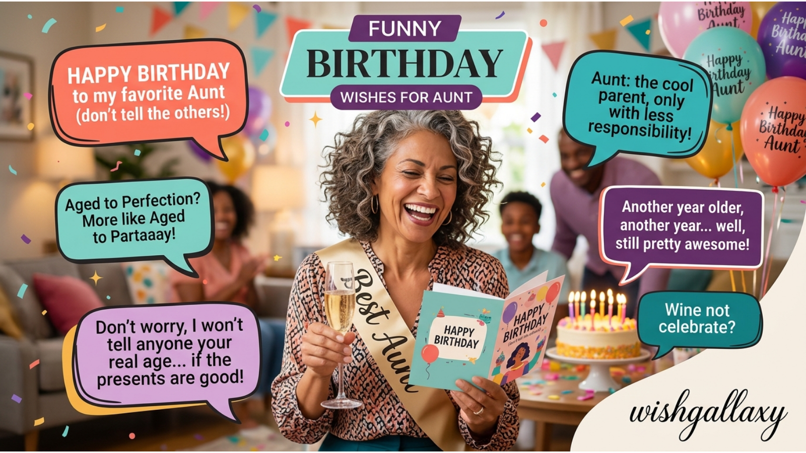 Funny Birthday Wishes for Aunt
