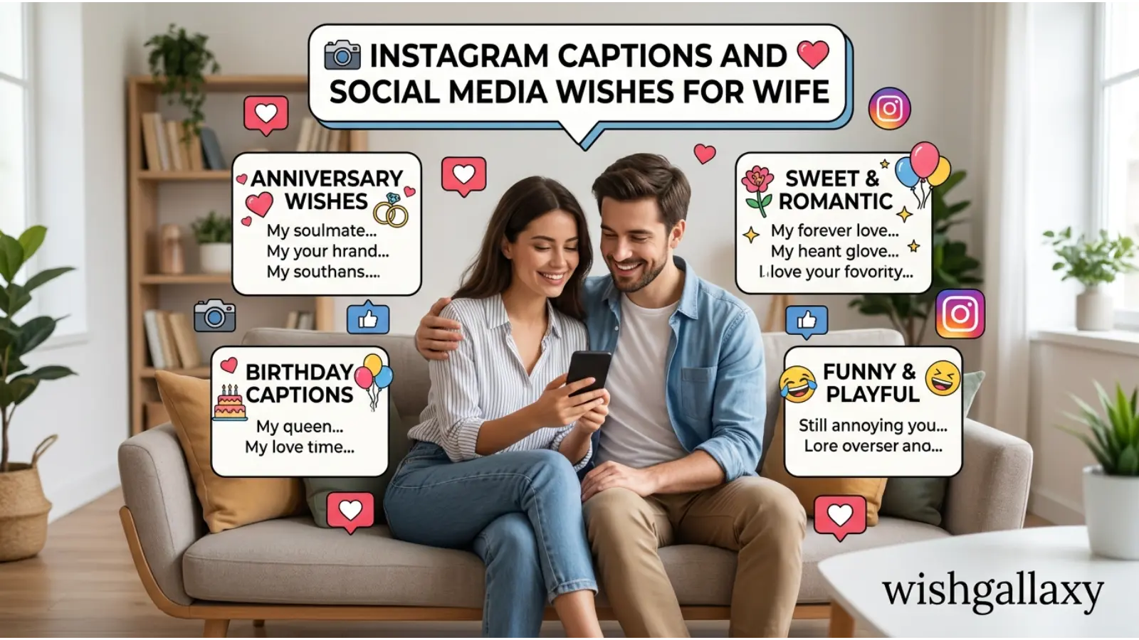 Instagram Captions and Social Media Wishes for Wife 📸💖